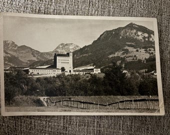 Vintage Post WWII Postcard Burg Kaserne Sonthofen Germany - Descriptive US Soldier Note - Nazi Ordensburg History