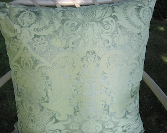 Kissenbezug aus Dupionseide in Grün- und Limettentönen