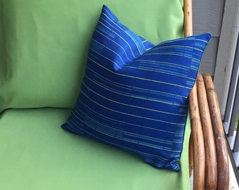Blue meteor Sunbrella pillow cover