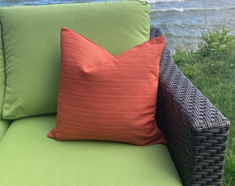 Sunbrella Dupioni Papaya pillow cover