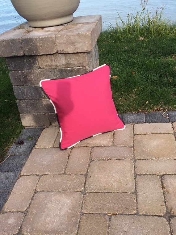 Sunbrella Hot Pink Pillow Cover With or Without Piping. Etsy