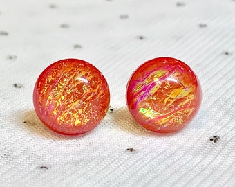 Sterling Silver Opal Post Earrings Red Opal Stud Earrings Fire Red Opal Jewelry Dainty Red Earring 925ForHer 5mm Square Red Opal Studs