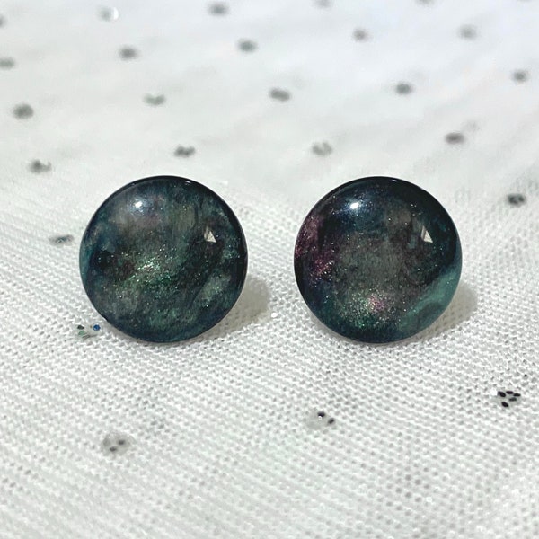 Unique Earrings - Cool Stud Earrings - Gift for Mom - Gray Stud Earrings - Shimmer Stone Earrings - Hypoallergenic Stud Earrings