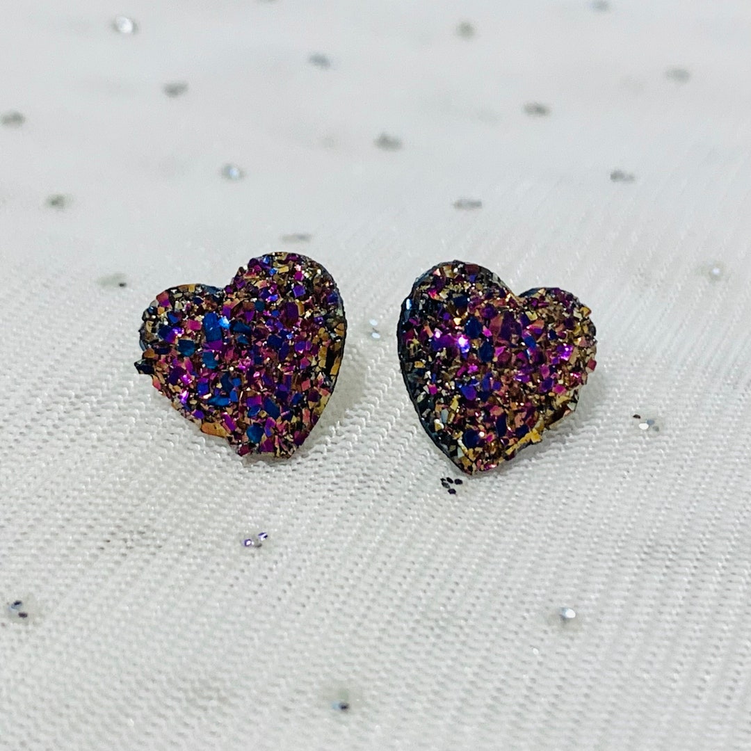 Multicolor Crystal Earrings Bridesmaid Gifts Metallic Stud - Etsy