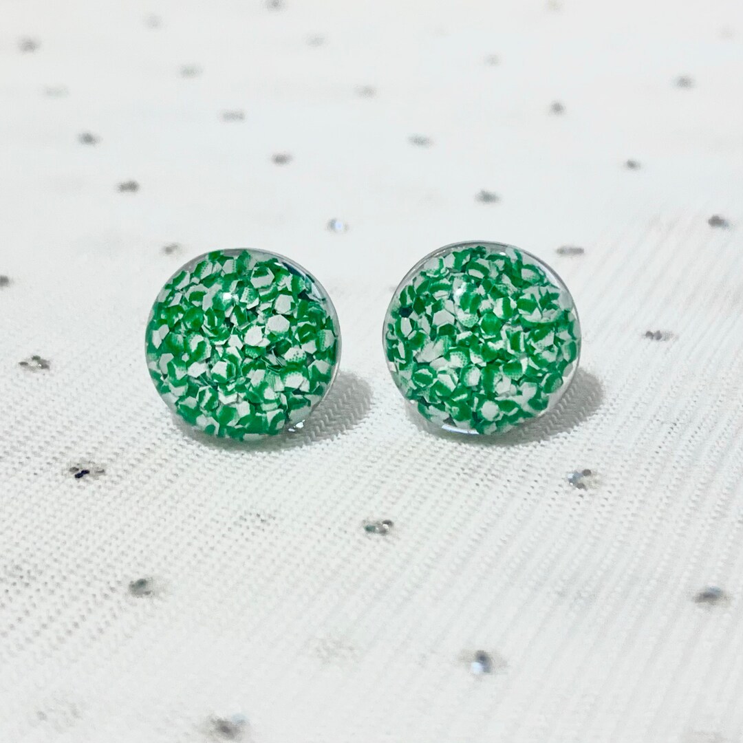 Green Stud Earrings Unique Earrings Fun Earrings St. Patrick's Day