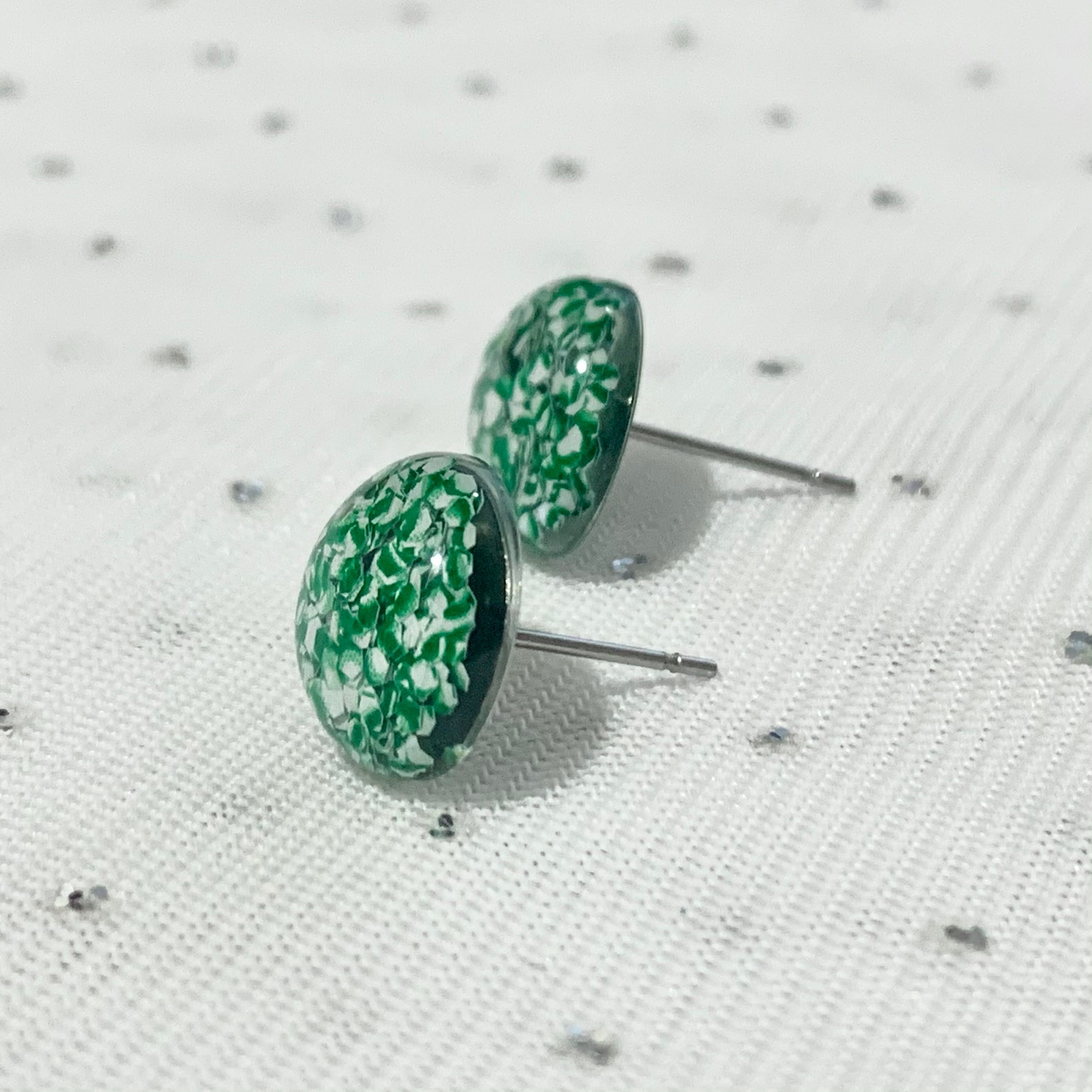 Green Stud Earrings Unique Earrings Fun Earrings St. Etsy