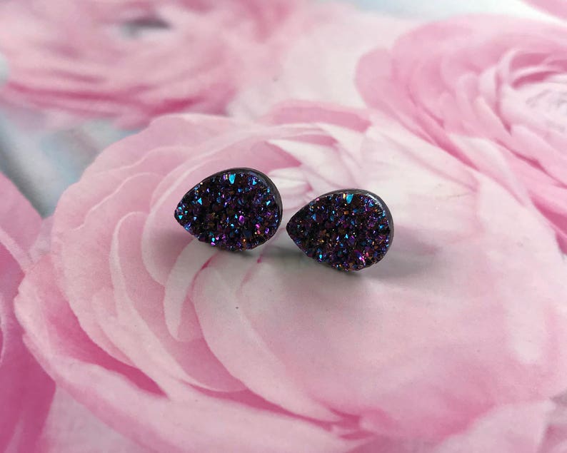 Parkside Accessories Teardrop Earrings Blue/Purple