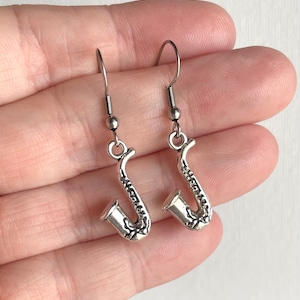 Saxophone Earrings - Graduation Gift for Her - Musical Instrument Jewelry - Music Lover Gift - Sax Player Earrings - Unique Womens Earrings