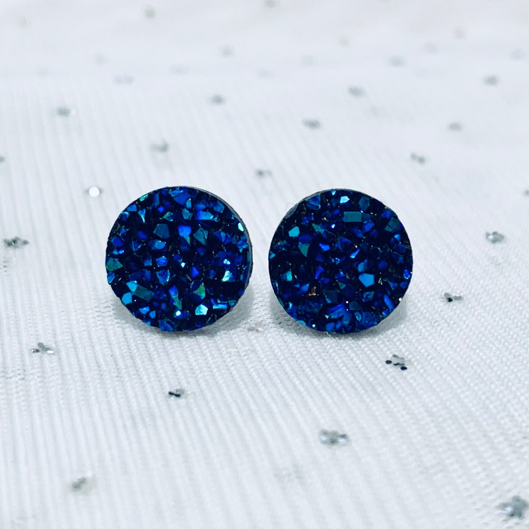 Royal Blue Stud Earrings Royal Blue Bridesmaid Earrings Unique Earrings