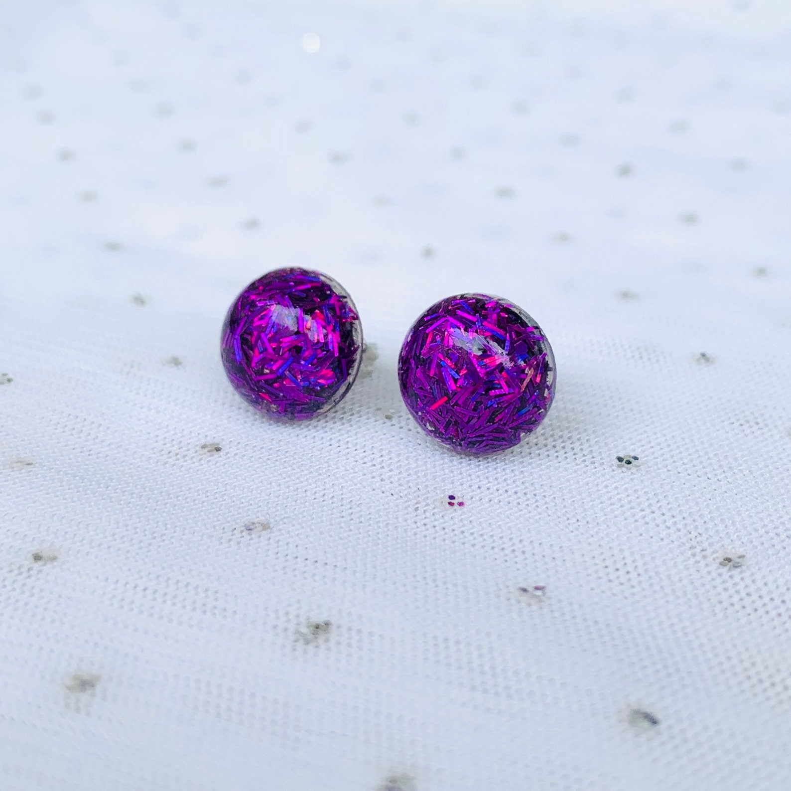 Confetti Earrings Purple Stud Earrings Rave Accessories Etsy