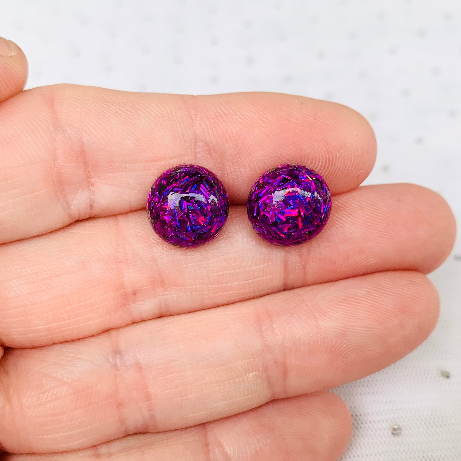 Confetti Earrings Purple Stud Earrings Rave Accessories Etsy