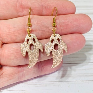 Earrings Pink Ghost Drops 80s Fancy Dress Handmade Earrings Pink Ghost Drops 80s Fancy Dress Handmade