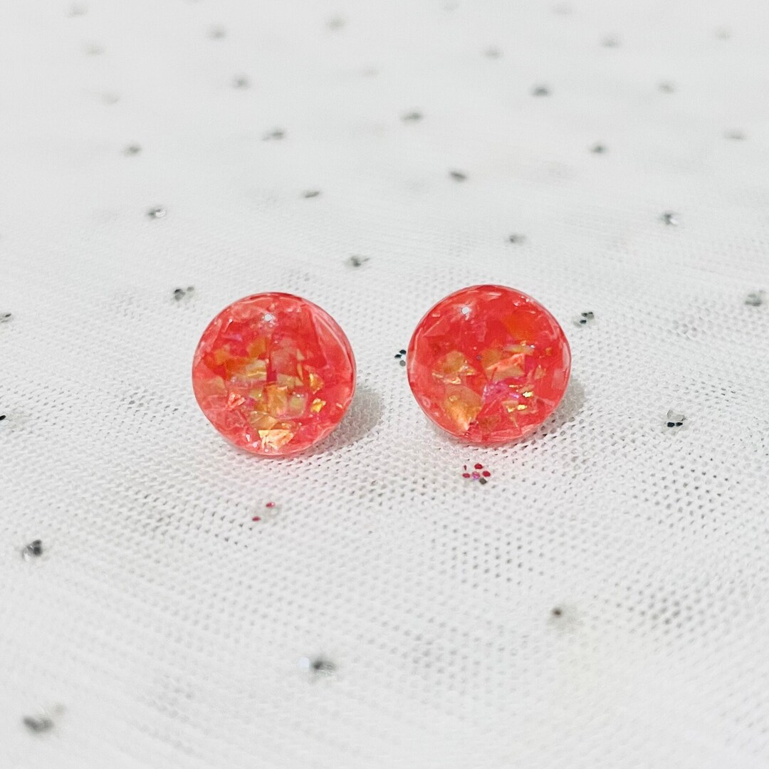 Fire Opal Stud Earrings Orange Opal Earrings Unique Gift Etsy