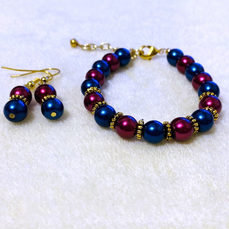 burgundy wedding jewelry set