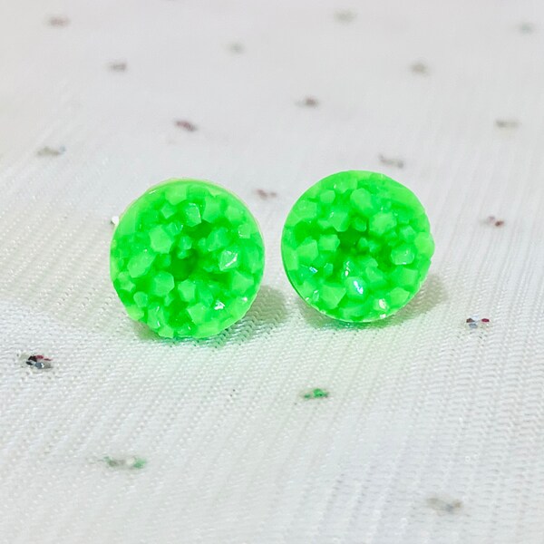 Green Neon Studs Etsy