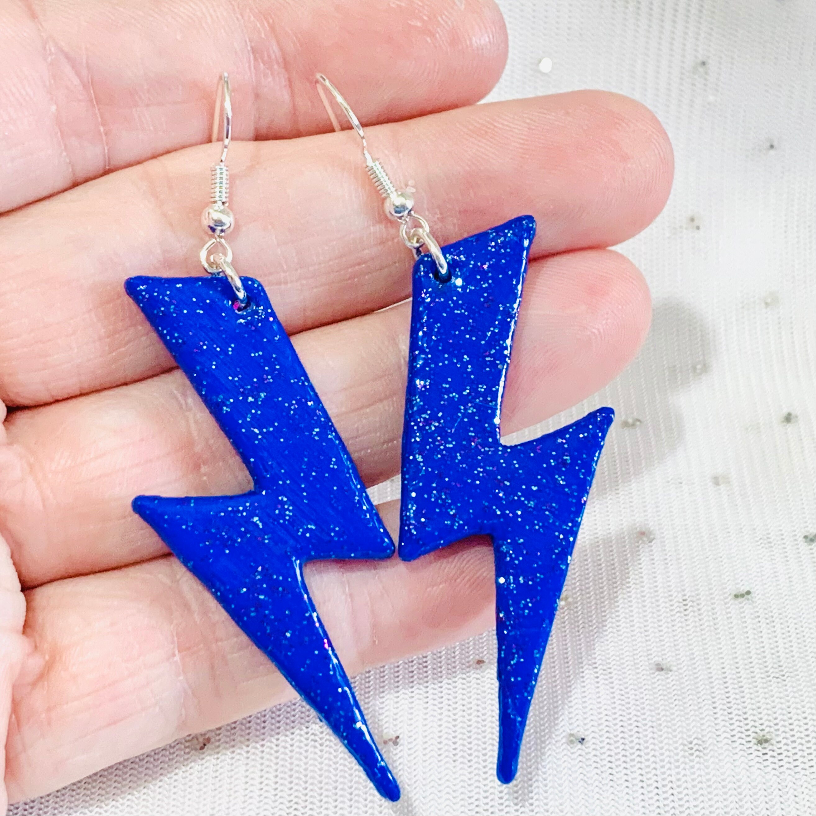 Lightning Bolt Earrings Tampa Hockey Fan Gift for Her Funky
