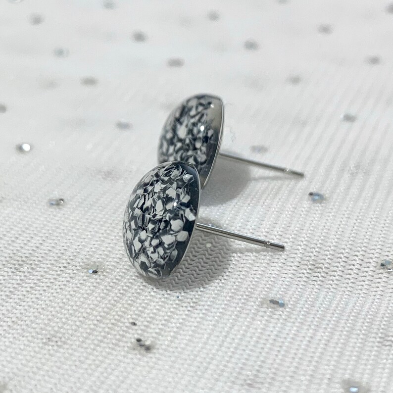 Funky Earrings Black Studs Unique Earrings Cool Earrings Etsy