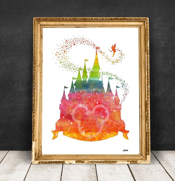 Disney Cinderella Watercolor Art Print Baby Room Decor Etsy