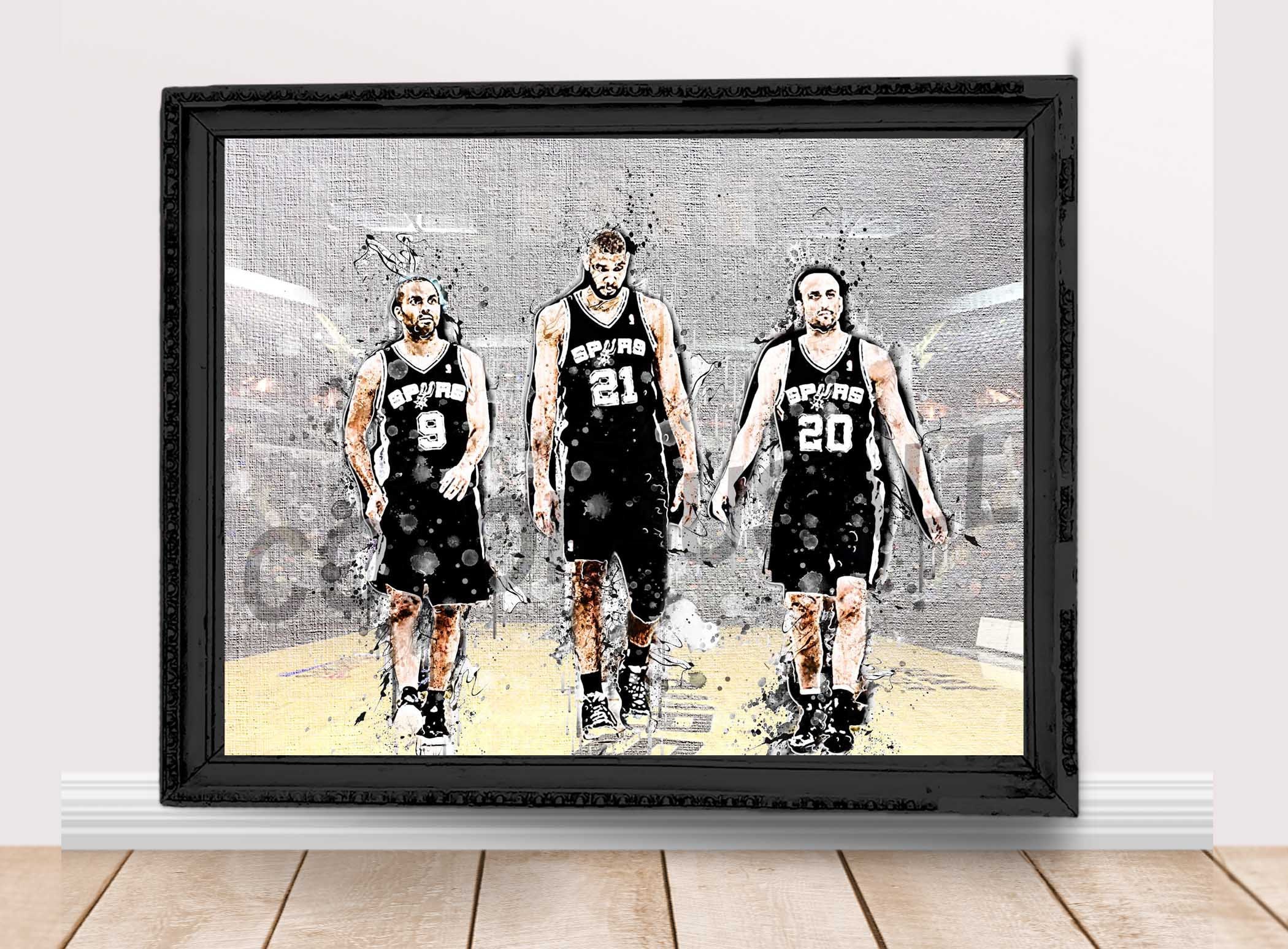 San Antonio Spurs Big Three Tim Duncan Manu Etsy