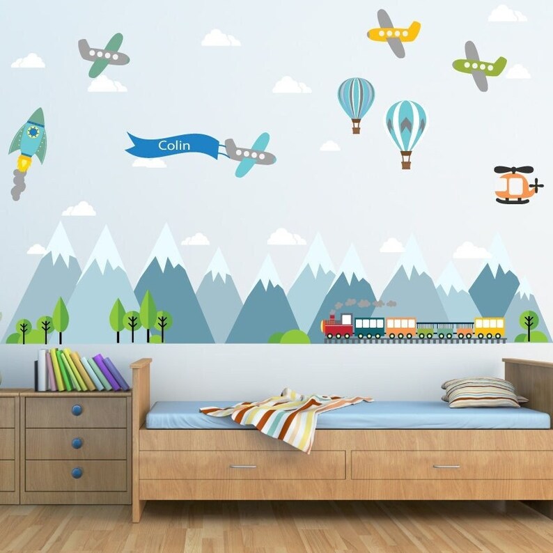 Mountain Decal Nursery Mountain Decal Mountains Decal Etsy