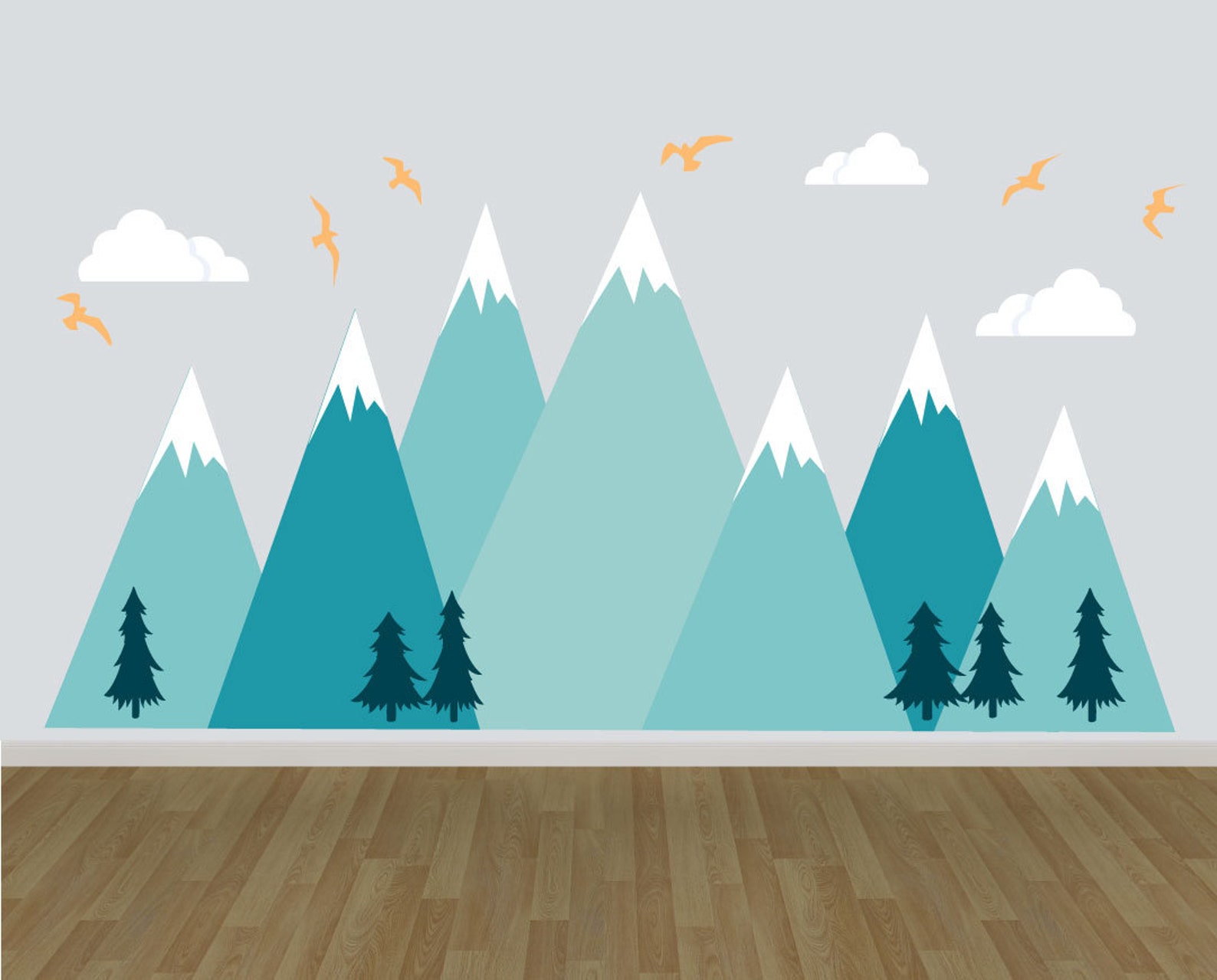 Mountain Decal Stickers Large Mountain Wall Decals MM101 Etsy