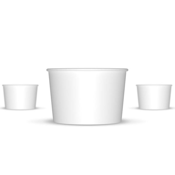 50 8 oz White Paper Ice Cream Cups