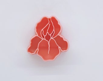IRIS - Polymer Clay Cutter - Clay Imprint - Embossed Stamp - Spring Flower Earrings - 018