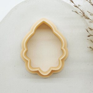 Scalloped Teardrop - Polymer Clay Cutter - Clay Imprint - Embossed Stamp - Valentine&#39;s Day Earrings
