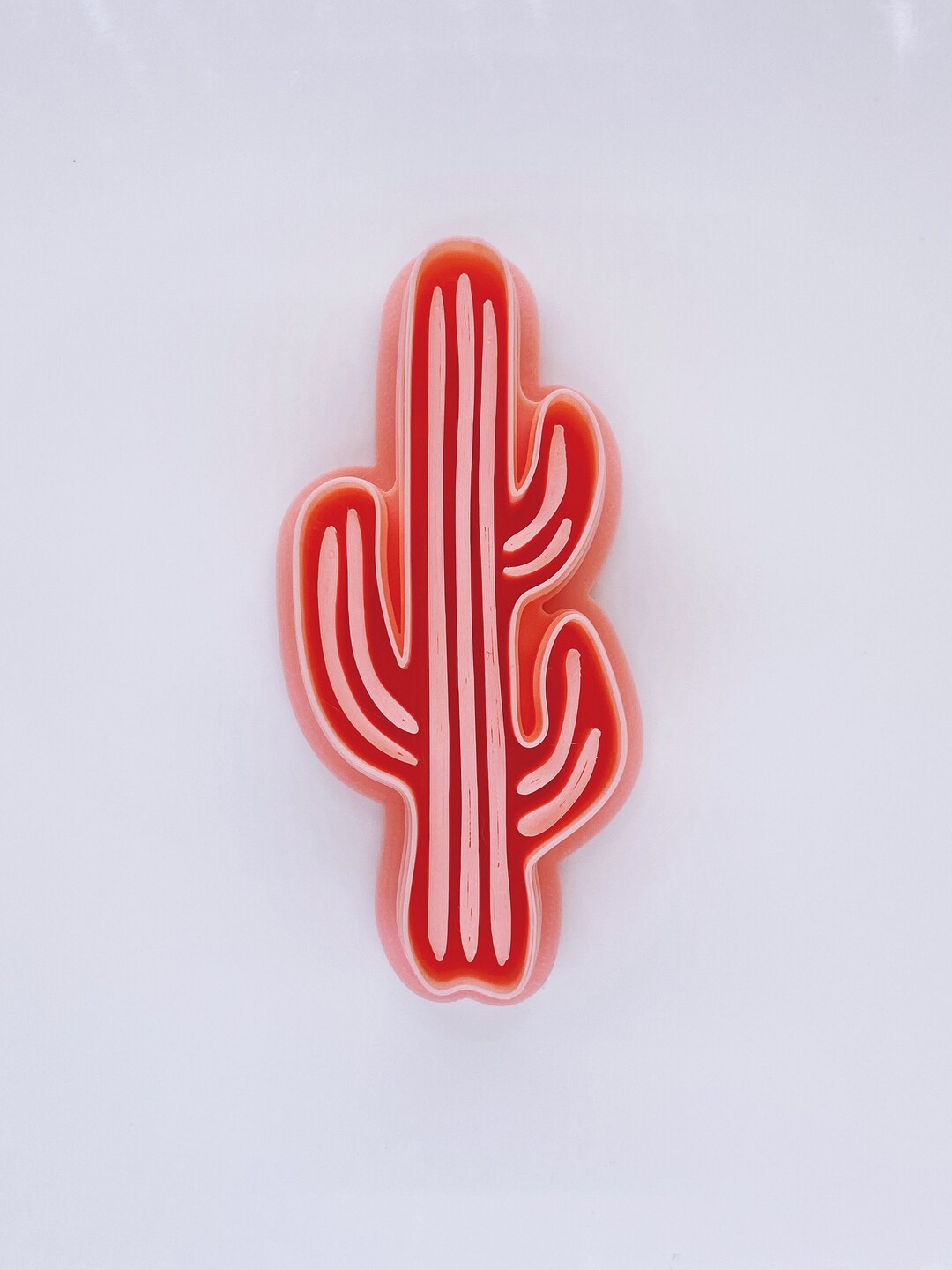 IRON CACTUS Polymer Clay Cutter Clay Imprint Embossed Stamp