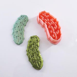 SMALL CHRISTMAS PICKLE - Polymer Clay Cutter - Clay Imprint - Embossed Stamp Ornament - Christmas Holiday Earrings - 196