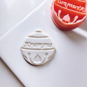 KRAMPUS BELL - Polymer Clay Ornament Cutter - Clay Imprint - Embossed Stamp - Christmas Holiday Earrings - 198