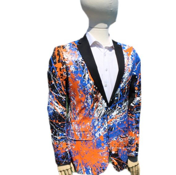 Denver Broncos Jacket Football Orange Blue Blazer Mens Custom Painted Jacket Perfect for NFL Game Day Etsy Ireland