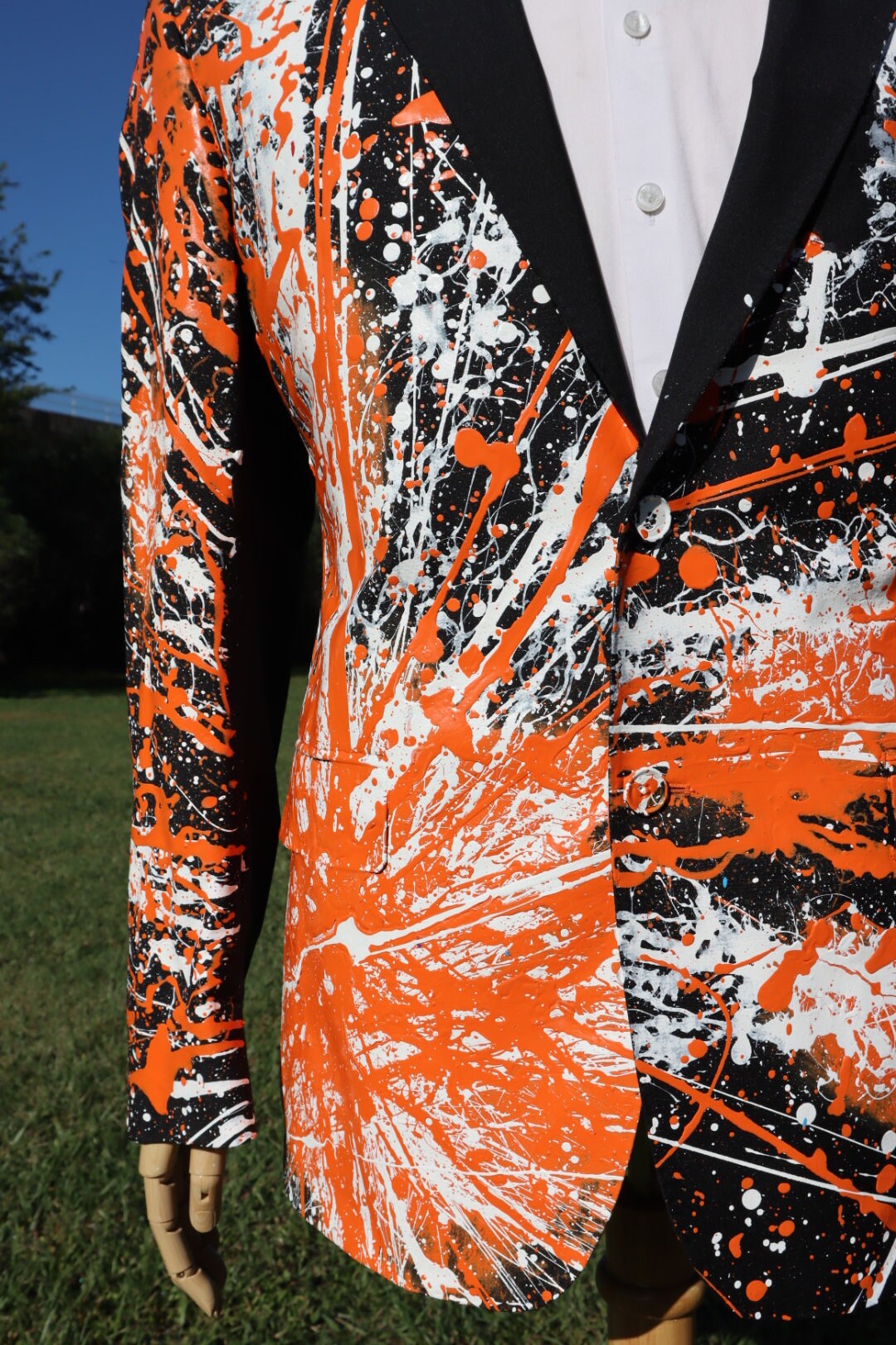 Mens orange shop suit jacket