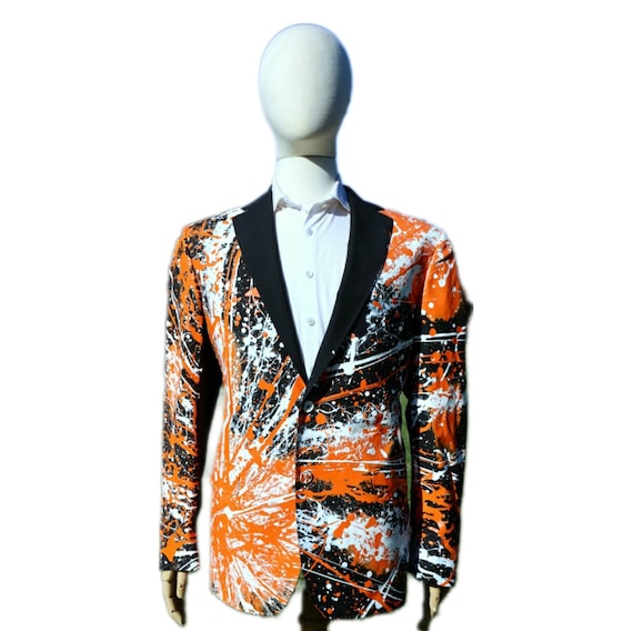 Men s Hand Painted Jacket Blazer Suit Cincinnati Bengals Football
