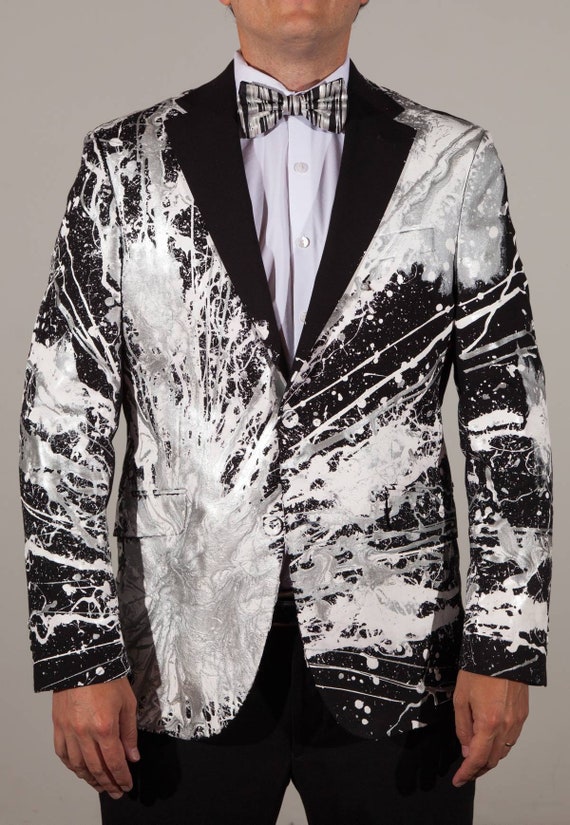 LAS VEGAS RAIDERS Jacket Men's Suit Painted Silver -  Israel