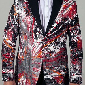 Tampa Bay Buccaneers jacket -  Football red orange silver black Blazer - Mens Custom Painted Jacket Perfect for NFL suits