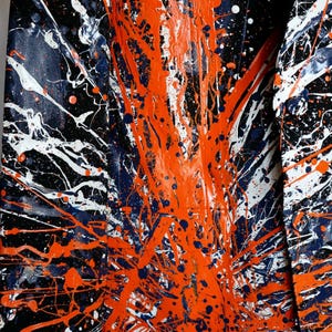 CHICAGO BEARS jacket - Painted Men&#39;s navy Blazer with Orange - Mens Customized Painted Suit Perfect for NFL Gameday