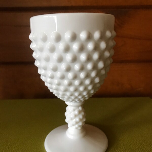 No. 3845 unmarked milk glass Fenton water/wine goblet