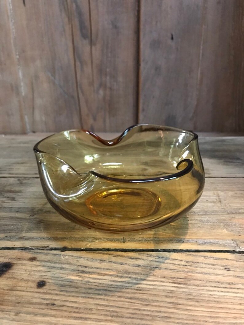 Vintage Anchor Hocking Amber Glass Chip and Dip Bowl Set. Etsy