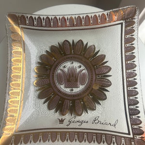 Vintage Georges Briard gold glass small plate/appetizer tray/dish