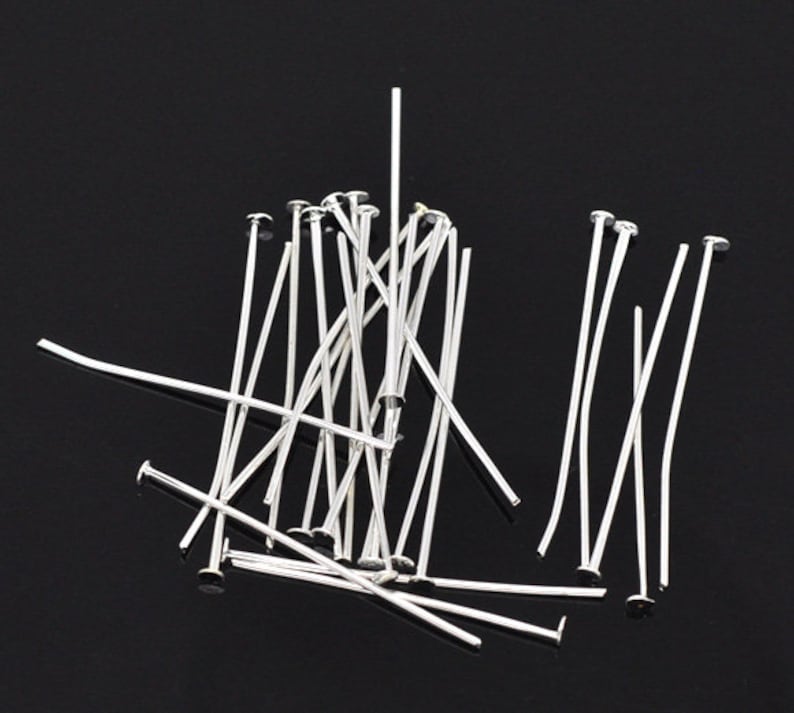 350 45mm Silver Plated Head Pins 4.5cm 1 68 long headpins- long headpins 0.7mm - bulk headpins 21 gauge wholesale pins