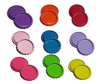 Colored Flat Bottle caps for Hair bows - Pick your color - Flattened bottlecaps - Hairbow supplies - craft supplies - hair bow centers