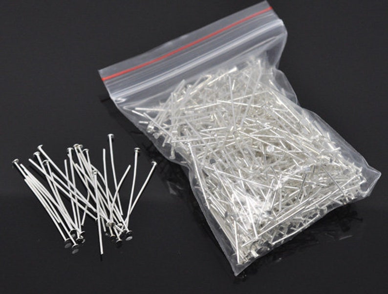 350 45mm Silver Plated Head Pins 4.5cm 1 68 long headpins- long headpins 0.7mm - bulk headpins 21 gauge wholesale pins