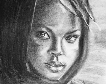 Beautiful lives matter. Original charcoal drawing