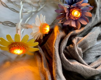 Paper Meadow flowers LED fairy string lights