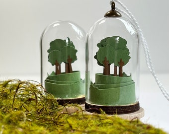 Miniature Cornish ‘Nearly Home Trees’ Glass Dome Decoration
