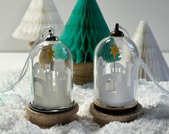 Miniature Bethlehem Scene Dome Decoration