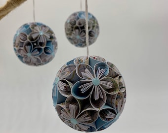 Cornish Map Kusudama Flower Bauble