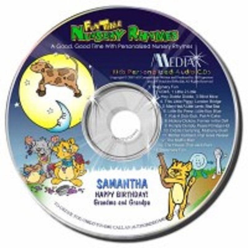 Digital download--This download has 22 classic nursery rhymes with your child/'s name song throughout each song. This is a link for the CD