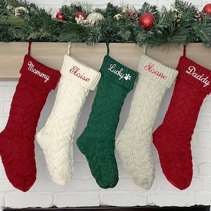 Weihnachtsstrümpfe stricken Urlaub Décor Strumpf Weihnachtsdekor personalisierte Hunde Stocking benutzerdefinierte Strümpfe Bauernhaus Weihnachten Urlaub zu Hause